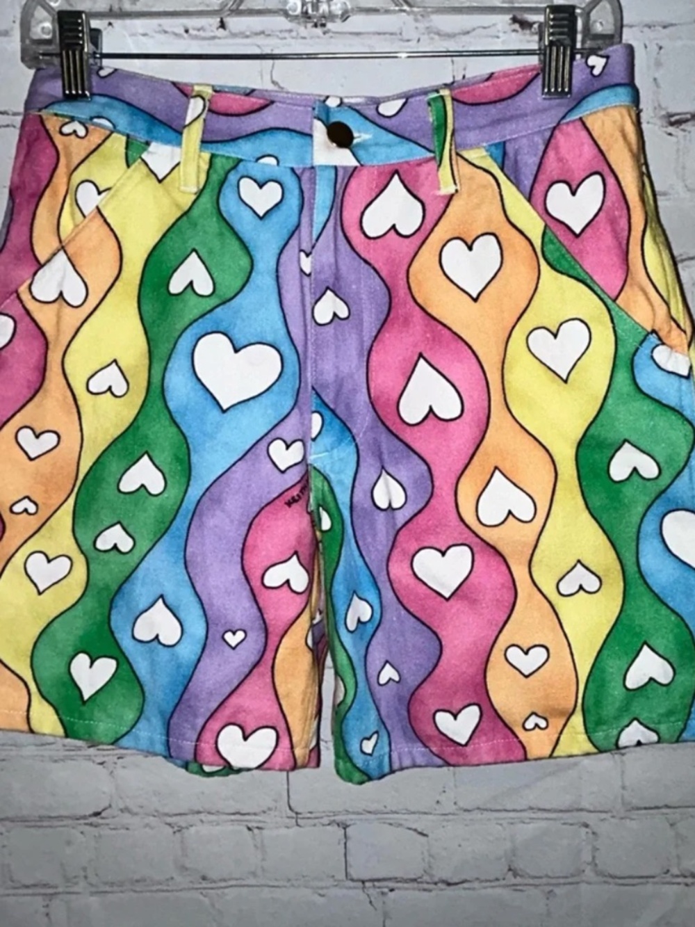 Keith‎ Kelly Rainbow Canvas Shorts size S